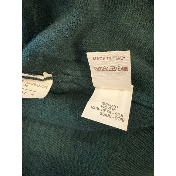 Brunello Cucinelli Women Cashmere Cardigan Sweater Deep Green Snap Front Size M - Picture 11 of 13